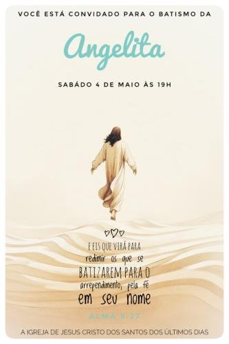 The baptismal invitation for Angelita's baptism