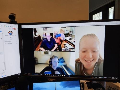 A screenshot of the first video call with Alyssa from Bom Conselho