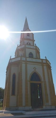 The outside of the cathedral on the hill