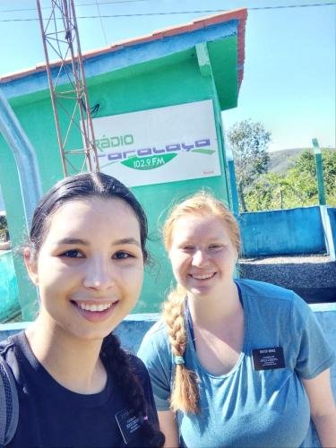 Alyssa & Sister Perri outside the radio station