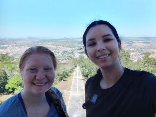 Alyssa and Sister Perri on top of the Cathedral on the hill