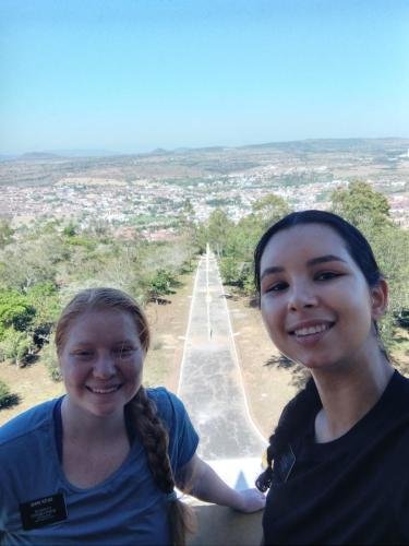 Alyssa and Sister Perri on top of the Cathedral on the hill