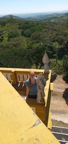 Alyssa on the balcony of the Cathedral on the hill