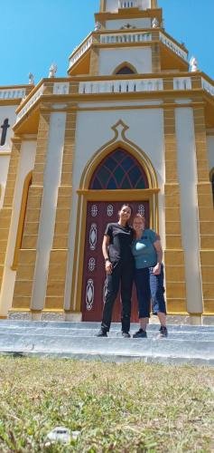 Alyssa and Sister Perri in front of the Cathedral on the hill