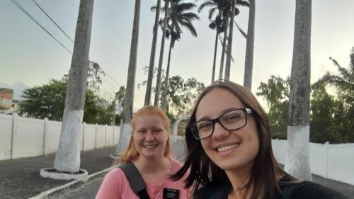Alyssa and Sister Leopoldes on the street in Bom Conselho