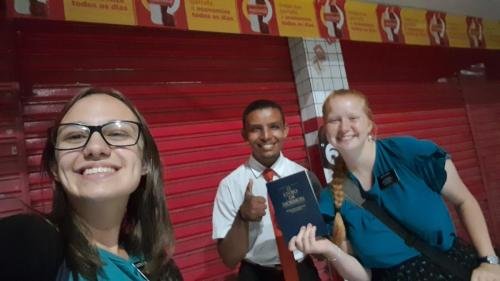 Alyssa and Sister Leopoldes with a future missionary