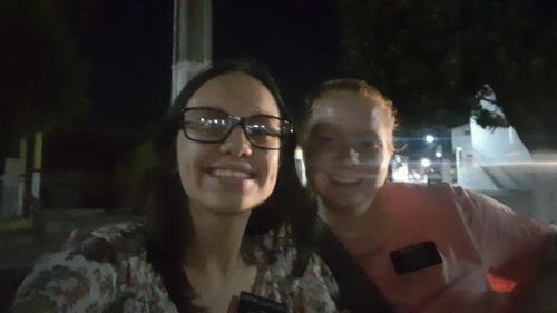 Sister Leopoldes and Alyssa in a night selfie