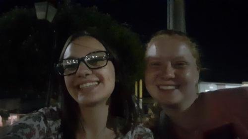 Sister Leopoldes and Alyssa in a night selfie