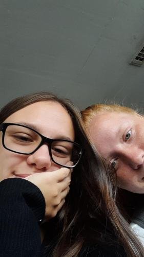 A close-up selfie of Alyssa and Sister Leopoldes