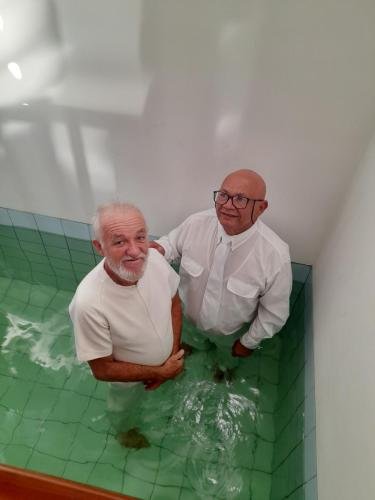 Dario about to be baptized