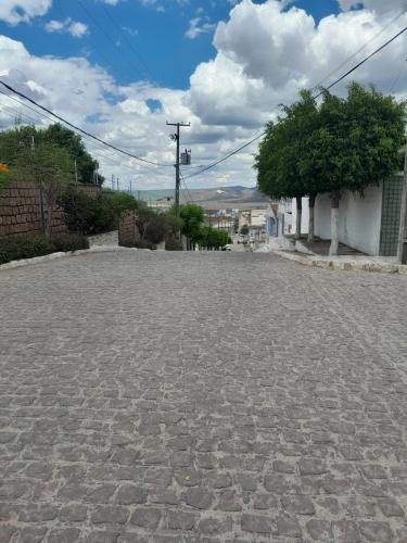 Looking down a cobblesone road in Arcoverde
