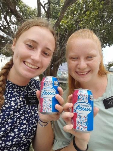 Alyssa and Sister Fuller found Jesus soda in Arcoverde