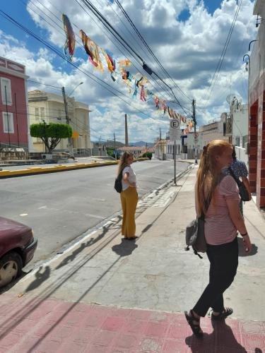 Alyssa with Sisters Brewer and Fuller on the street of Pesqueira
