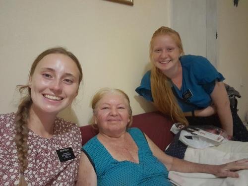 Alyssa and Sister Fuller with a member in Arcoverde