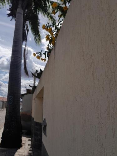 The street of Arcoverde with a wall and flowers