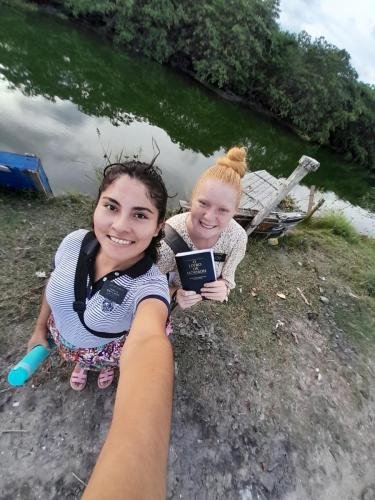 Alyssa and Sister Zurita by a river
