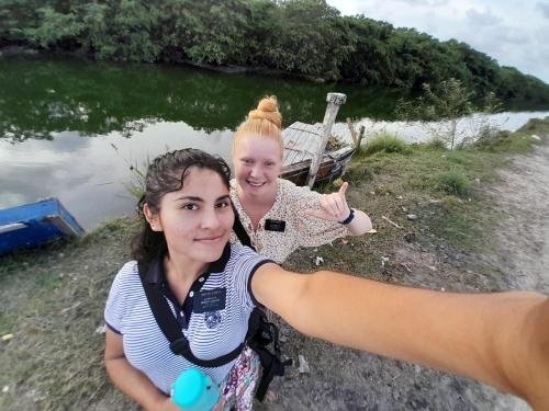 Alyssa and Sister Zurita by a river