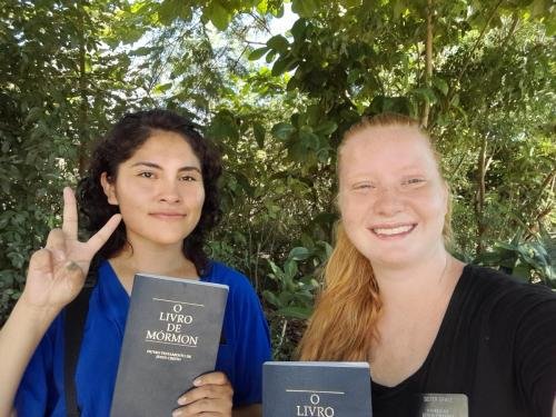 A selfie of Alyssa and Sister Zurita by a tree