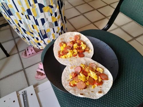 A sausage breakfast burrito