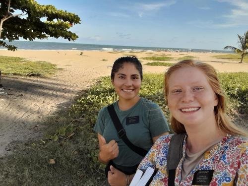 A selfie of Alyssa and Sister Zurita near the beach in Candelaria
