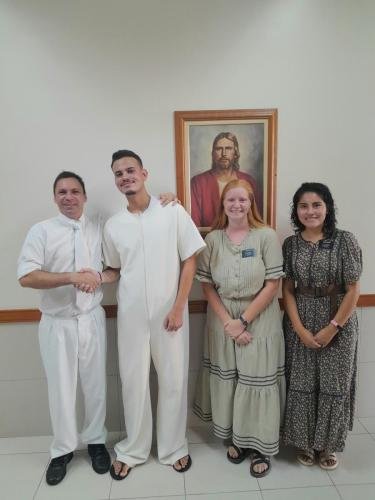 Alyssa and Sister Zurita with Pedro Luiz on his batpism day