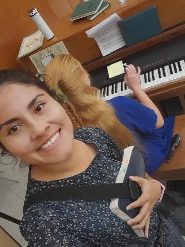 Alyssa with a cool braid in her hair and Sister Zurita in a selfie
