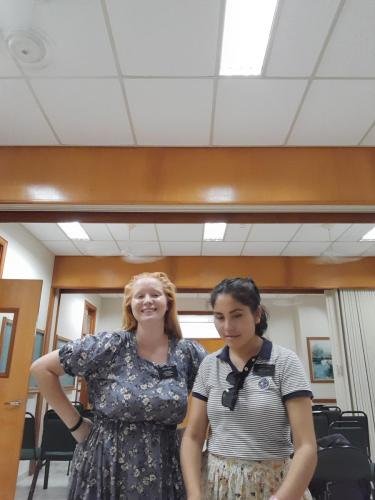 Alyssa and Sister Zurita in the church house