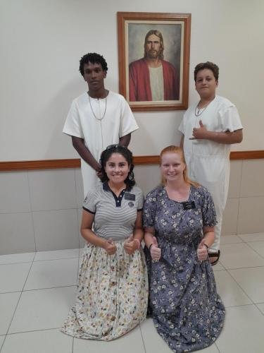 Alyssa and Sister Zurita with Mateus before his baptism