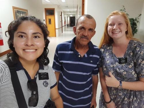 Alyssa and Sister Zurita with Zezinho at church