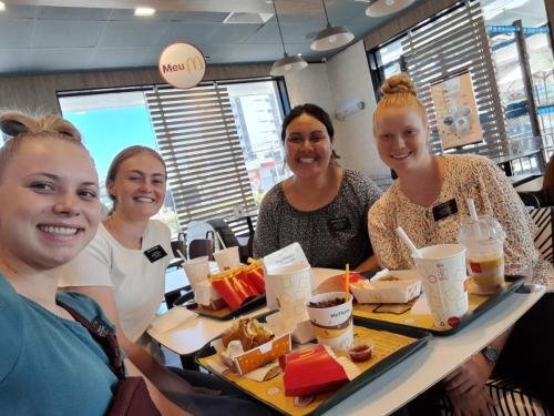 Alyssa and Sister Tadje enjoy McDonalds on Alyssa's birthday
