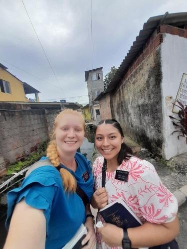 Alyssa and Sister Villatoro out doing the work