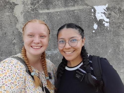Alyssa and Sister Villatoro outside in a selfie