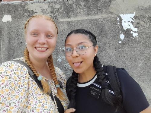 Alyssa and Sister Villatoro outside in a selfie