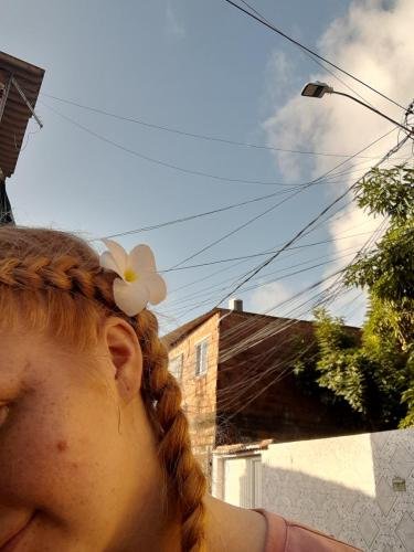Alyssa with a flower in her hair