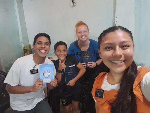 Alyssa and Sister Villatoro with recent convert Eduardo Samuel