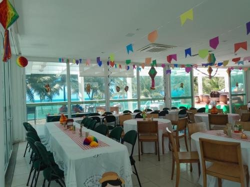 The decorations at the mission goal party