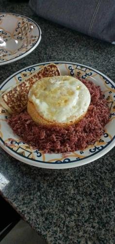 A meal that Alyssa had while serving in Bom Con