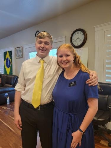 Alyssa & Jrayden during Alyssa's mission farewell open house