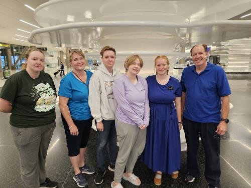 The whole family at the Salt Lake Airport before Alyssa flies to her mission