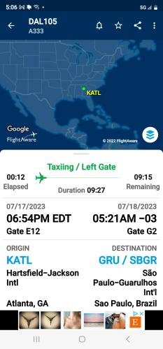 Alyssa's Flight Information Screenshot