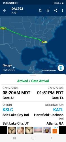 Alyssa's Flight Information Screenshot