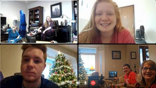 Everyone on the Messenger call with Alyssa on Christmas Day