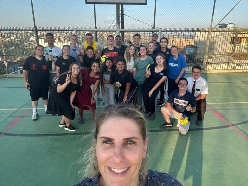 President and Sister Martins with Alyssa and her zone during a zone activity