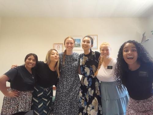 Alyssa with the sisters from her district