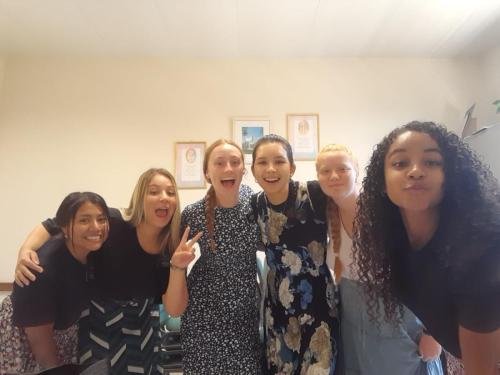 Alyssa with the sisters from her district