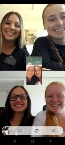 A screenshot of Alyssa and Sister Leopoldes during a meeting