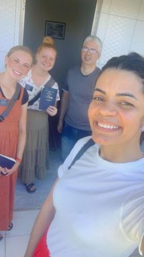 Alyssa and Sister Tadje with some members