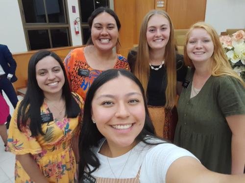 Alyssa and Sister Villatoro with the other sisters