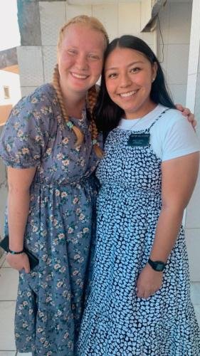 Alyssa and Sister Villatoro hug