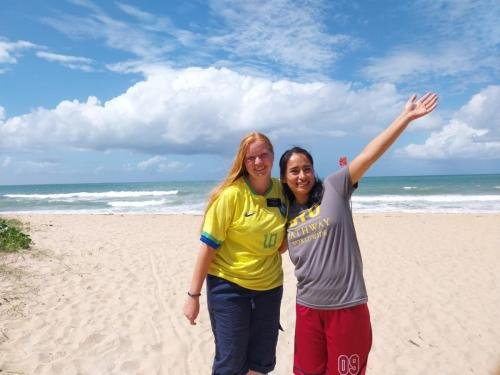Alyssa and Sister Quispe on the beach